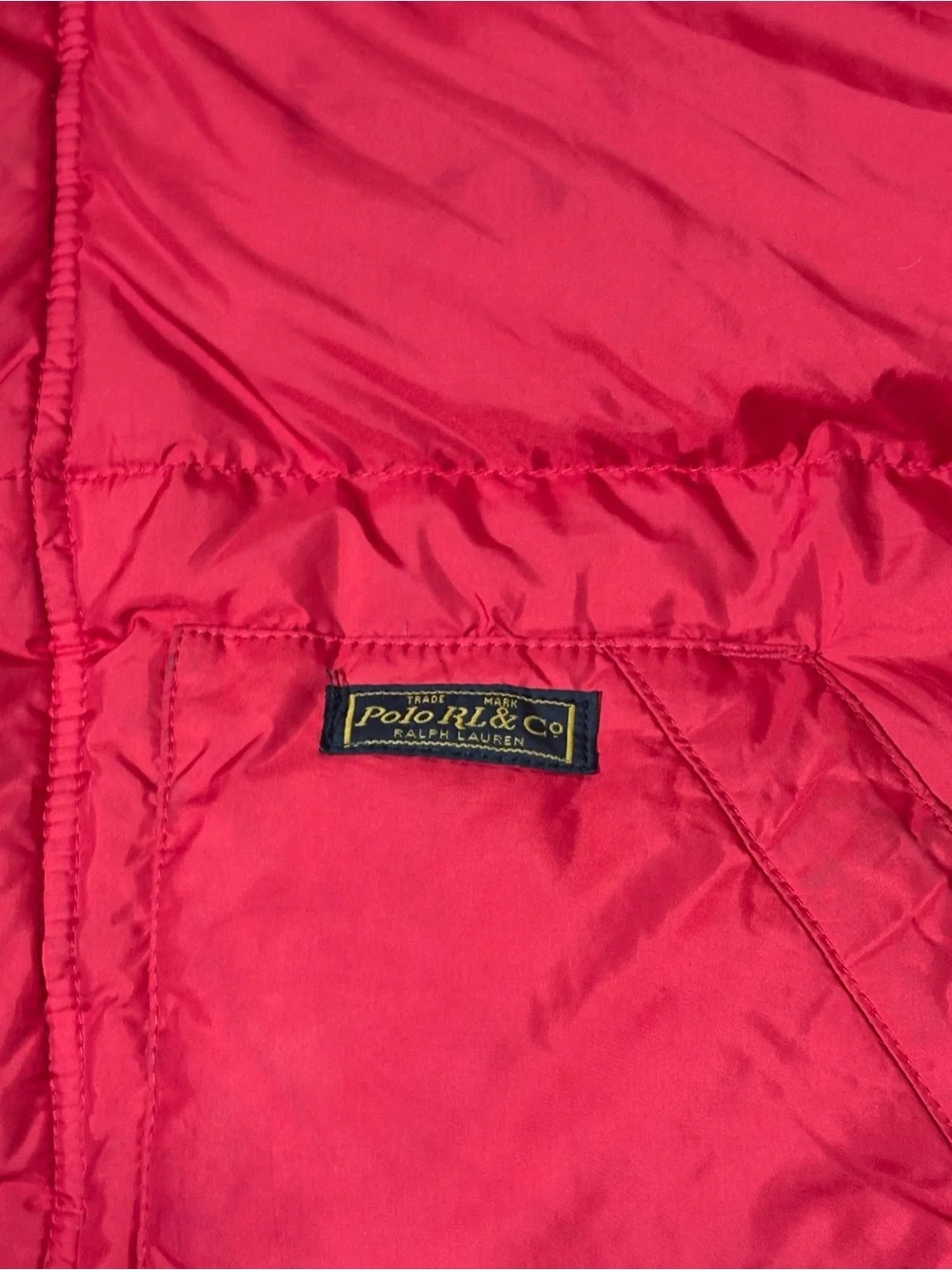 Red polo by ralph lauren puffer jacket xL.